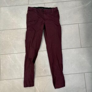 Calvin Klein Slim Fit Refined Stretch Chino Pants in Burgundy 32x32.